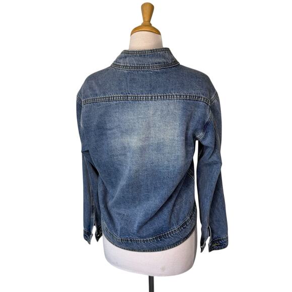 ZYIA Active Denim Snap Front Jacket Blue size XS - Picture 2 of 7